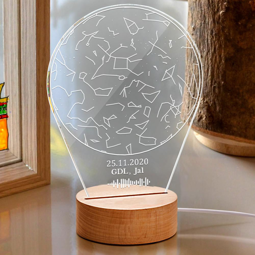 Custom Scannable Code Acrylic Night Lamp Constellation Map Night Light - Premium from Mademine - Just 14 dh! Shop now at luckythegr