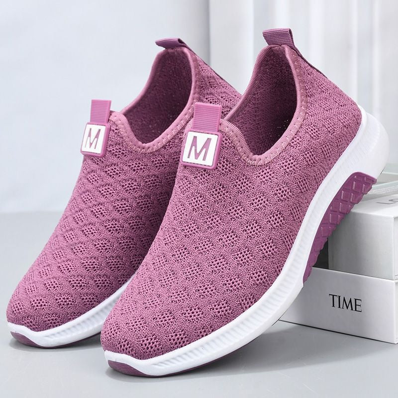 Summer Korean Mesh Comfortable Women Shoes Breathable Hollow Sports Walking Sneakers Casual Flat Ladies Solid Shoes - Premium  from eprolo - Just 22 dh! Shop now at luckythegr