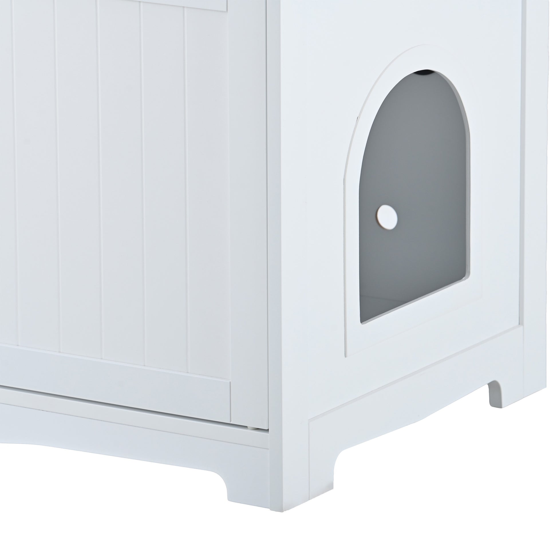 Litter Box Enclosure, Cat Litter Box Furniture with Hidden Plug, 2 Doors,Indoor Cat Washroom Storage Bench Side Table Cat House, Large Wooden Enclused Litter Box House, White - Premium  from luckythegr - Just 208.99 dh! Shop now at luckythegr