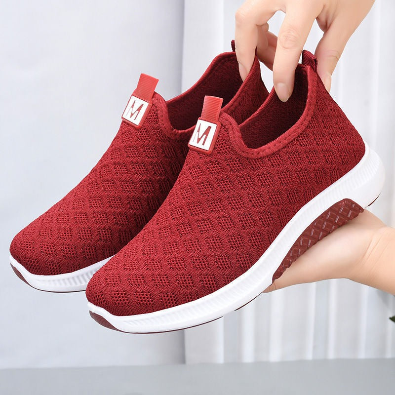 Summer Korean Mesh Comfortable Women Shoes Breathable Hollow Sports Walking Sneakers Casual Flat Ladies Solid Shoes - Premium  from eprolo - Just 22 dh! Shop now at luckythegr