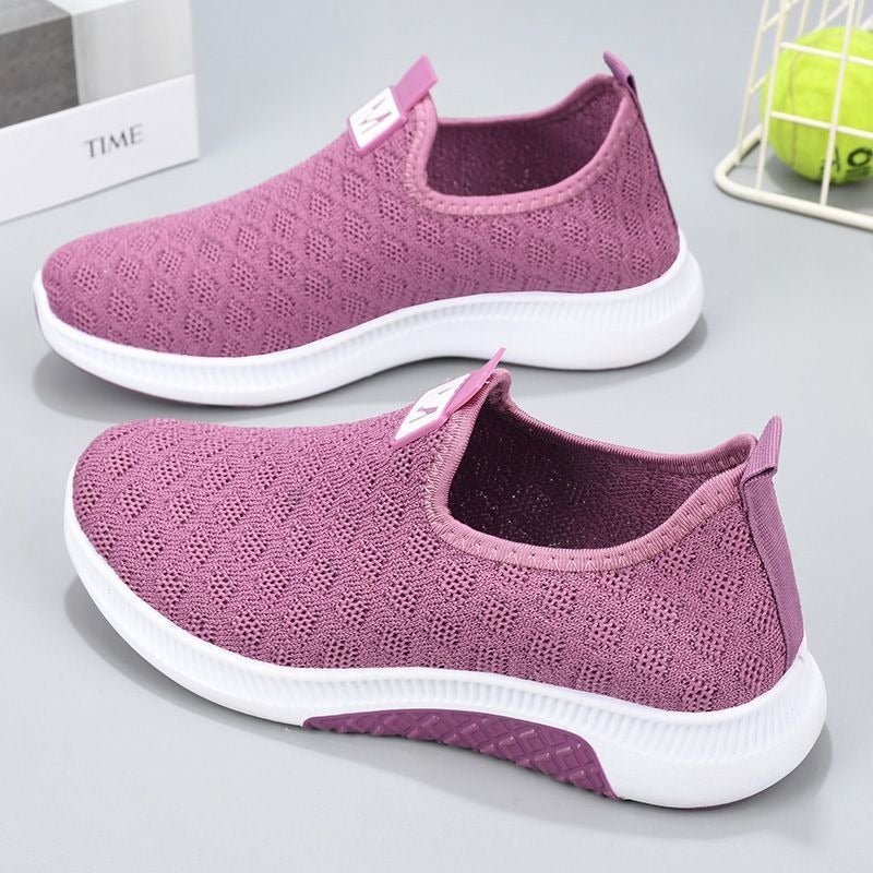 Summer Korean Mesh Comfortable Women Shoes Breathable Hollow Sports Walking Sneakers Casual Flat Ladies Solid Shoes - Premium  from eprolo - Just 22 dh! Shop now at luckythegr