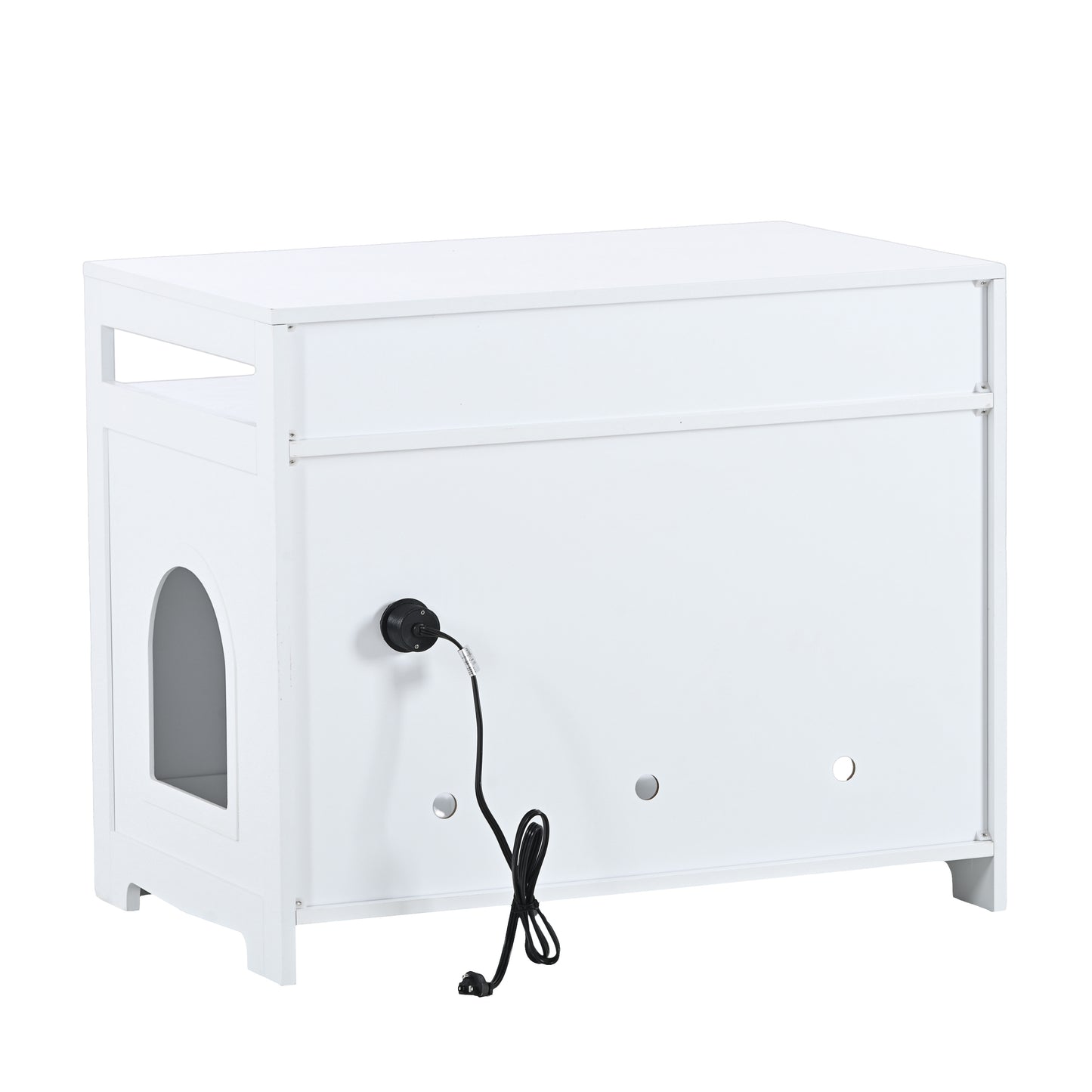 Litter Box Enclosure, Cat Litter Box Furniture with Hidden Plug, 2 Doors,Indoor Cat Washroom Storage Bench Side Table Cat House, Large Wooden Enclused Litter Box House, White - Premium  from luckythegr - Just 208.99 dh! Shop now at luckythegr