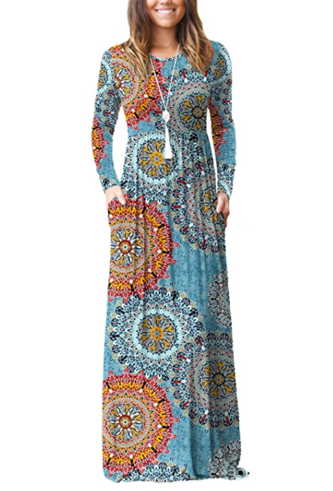 Long Dress with pattern - Premium  from Liam Fashions - Just 30 dh! Shop now at luckythegr