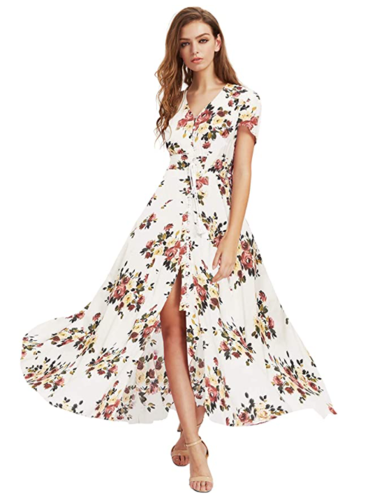 Party Split Flowy Maxi Dress - Premium  from Liam Fashions - Just 27 dh! Shop now at luckythegr