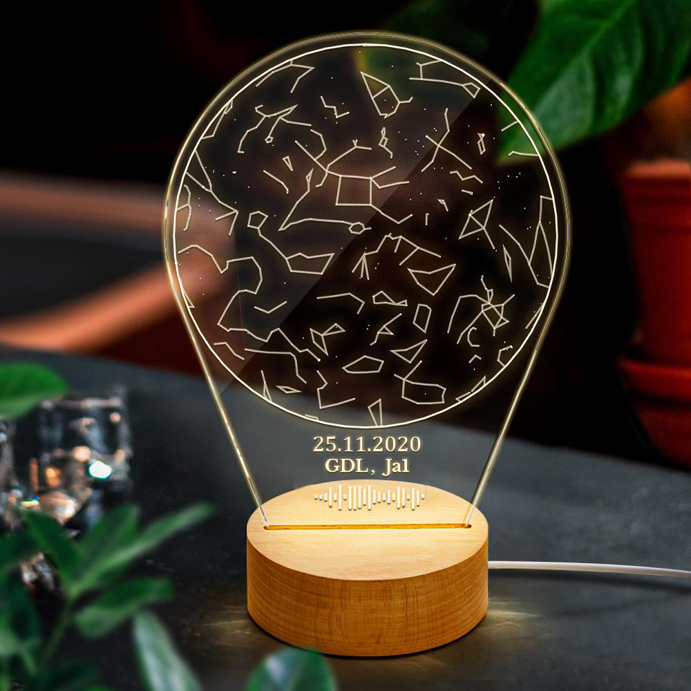 Custom Scannable Code Acrylic Night Lamp Constellation Map Night Light - Premium  from Mademine - Just 14 dh! Shop now at luckythegr