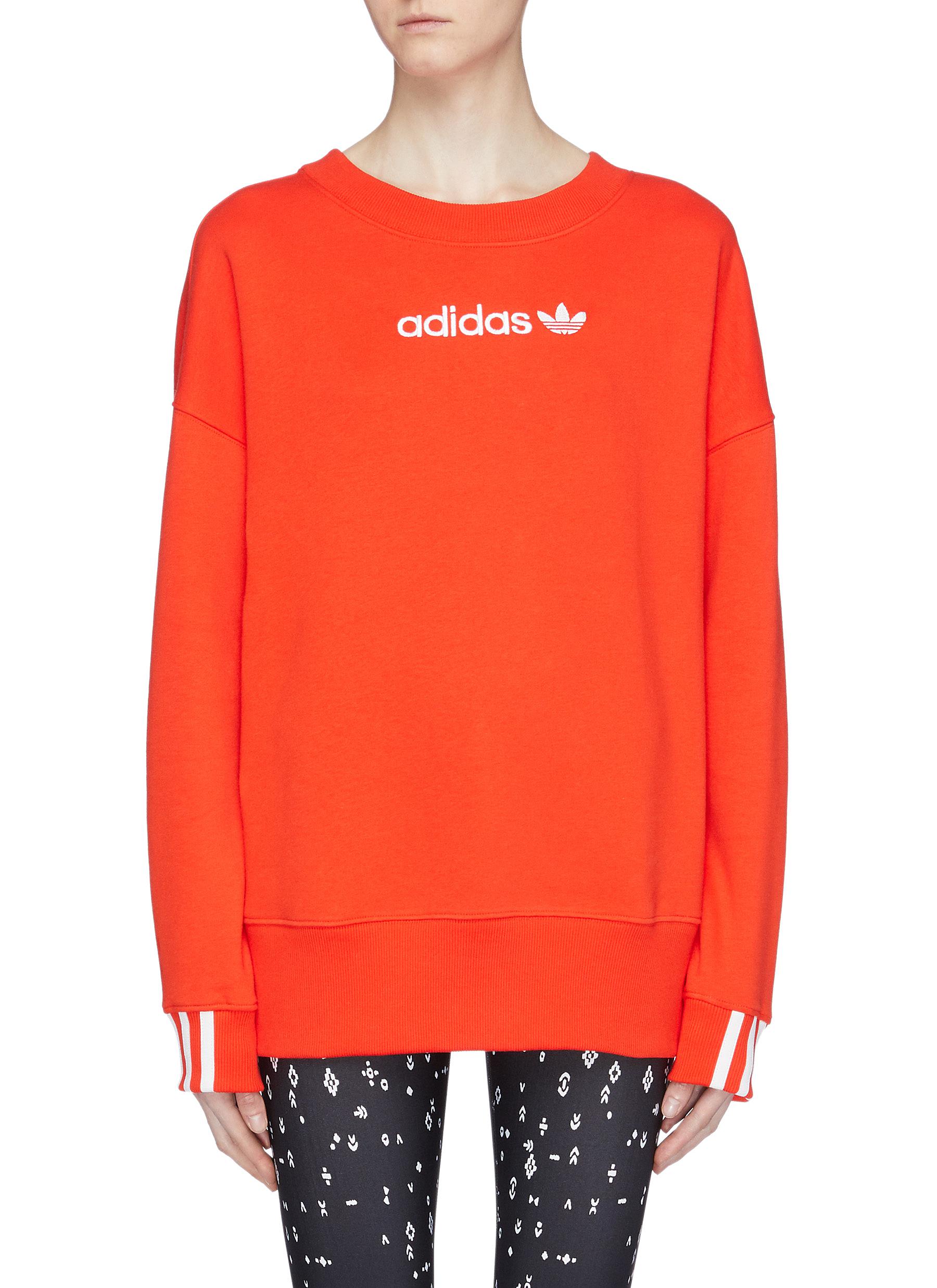 3-Stripes cuff logo embroidered sweatshirt - adidas - Red - Premium 4 from Lane Crawford - Just 17 dh! Shop now at luckythegr