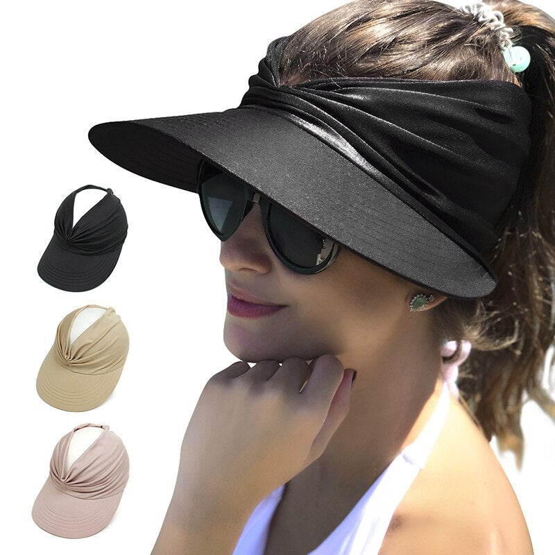 Flexible Adult Hat Women Anti-UV Wide Brim Visor Hat