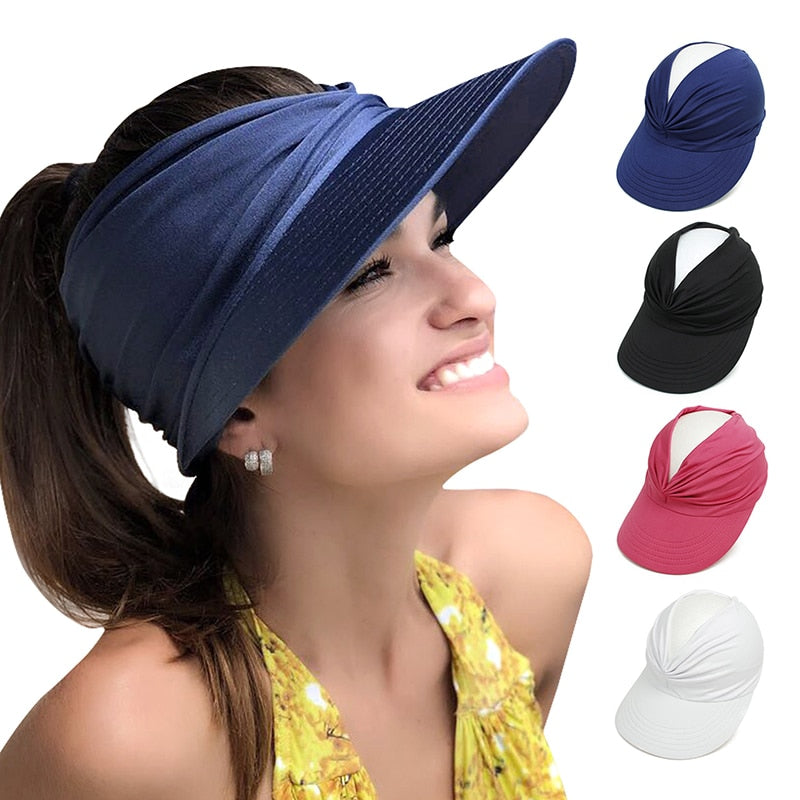 Flexible Adult Hat Women Anti-UV Wide Brim Visor Hat