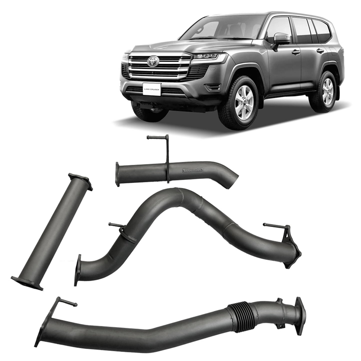 Redback Extreme Duty 3.5" Exhaust to suit Toyota Landcruiser 300 Series DPF Back SUV / Wagon - Premium 4x4 Exhaust System from Redback - Just 855 dh! Shop now at luckythegr